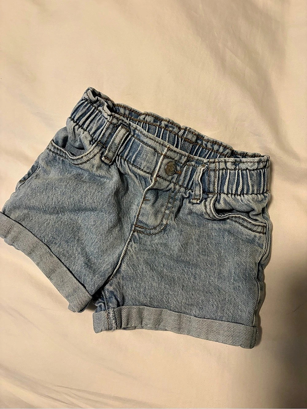 Cat & Jack Toddler Girls' Paperbag Shorts Blue Waist 3T